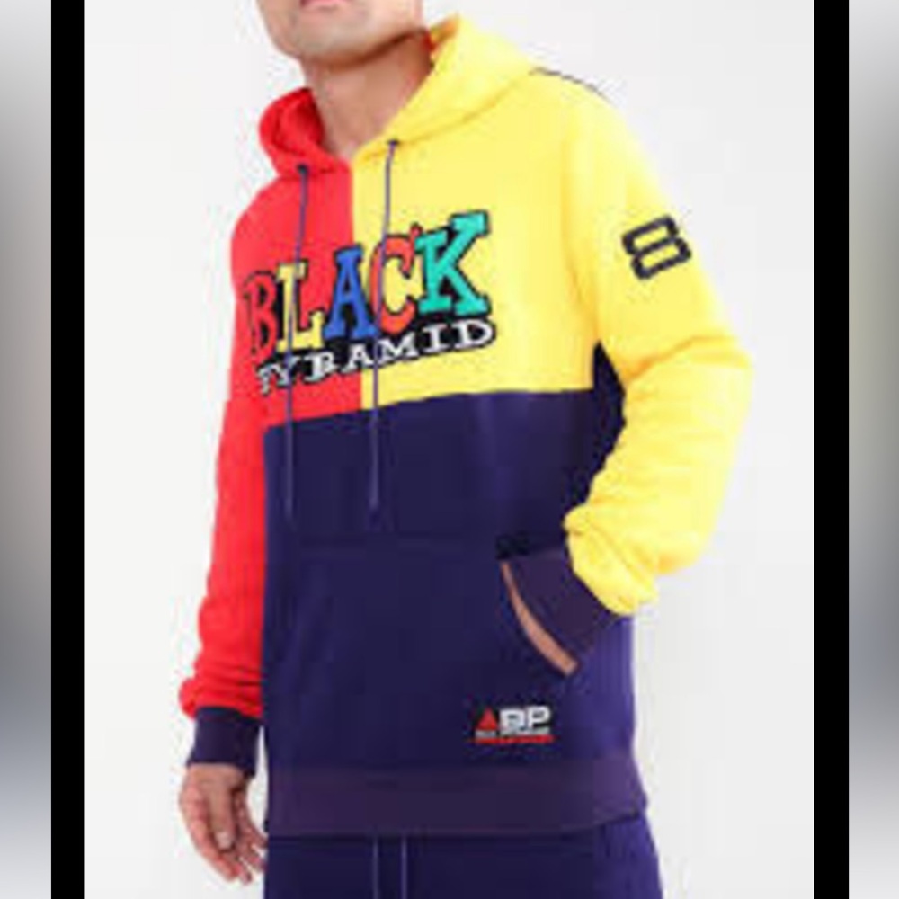 Black Pyramid Multicolor Colorblock Hoodie